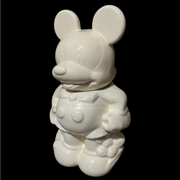 Large Vintage Mickey and Minnie Mouse Two Side Turnabout Cookie Jar Unpainted
